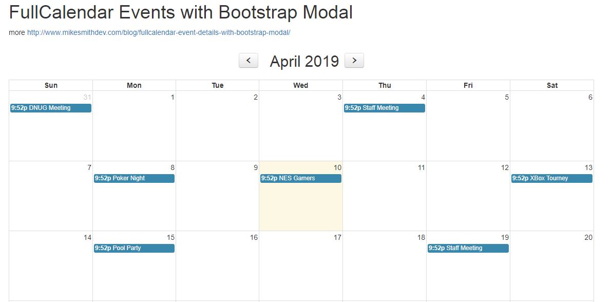 fullcalendar with bootstrap
