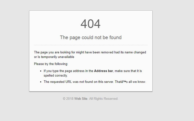 page not found 404 message