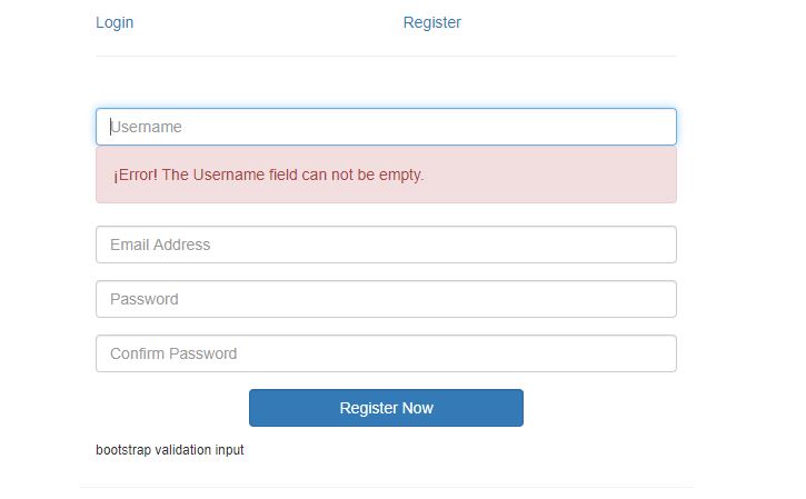 Form bootstrap jquery  with Input validation