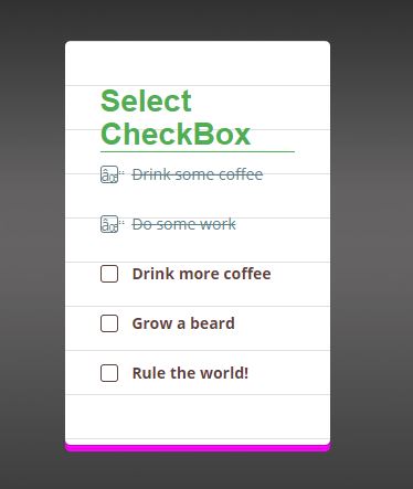 example multiple checkbox and icon checked selected