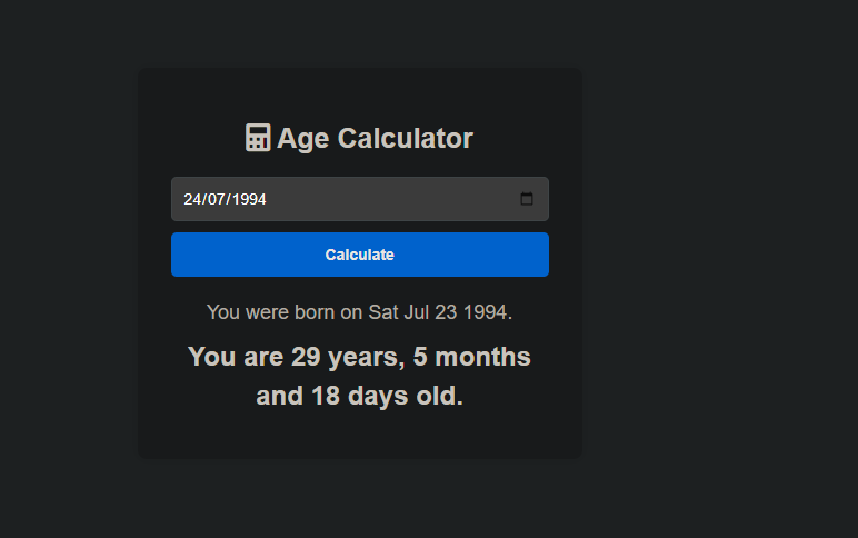 Simple Age Calculator in JavaScript