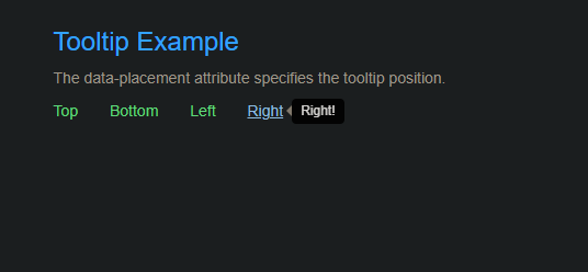 Bootstrap Tooltip JavaScript Example