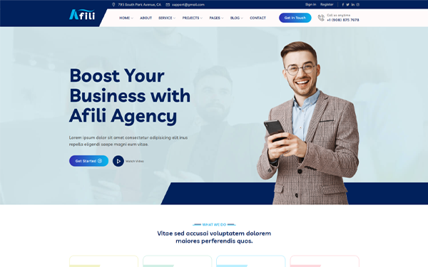 Afili - Unique React Creative Agency Template
